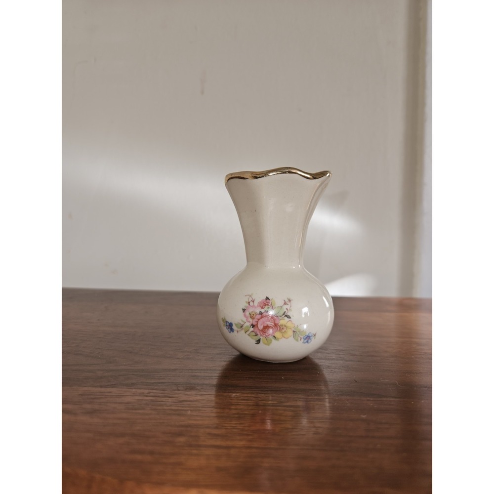 Vintage Marco Pottery Floral Vase Fluted Opening
